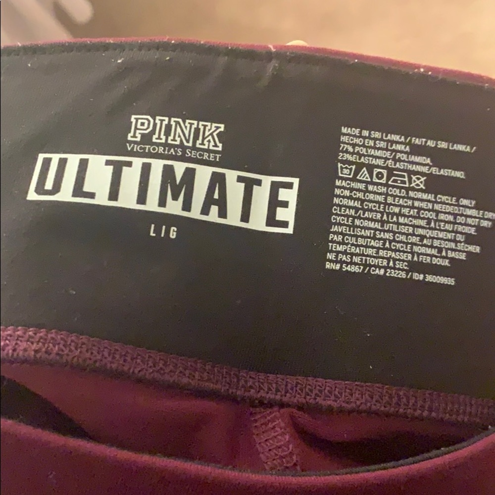 Victoria secret pink burgundy workout pants
